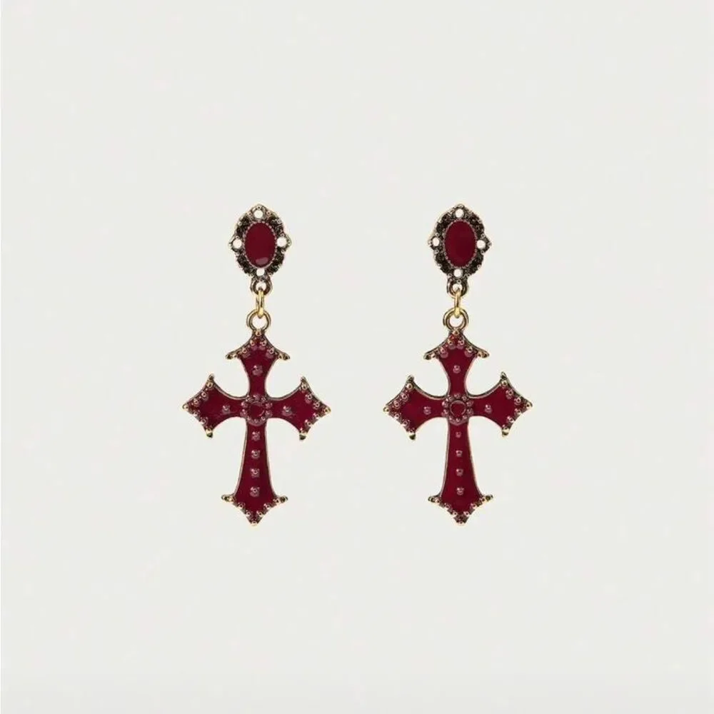 Cross Drop Earrings Q925